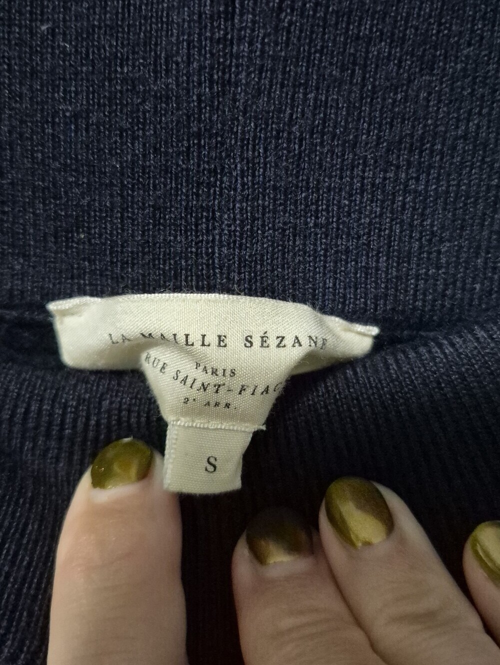 Sezane Marius Merino Wool Trouser Navy Small NWOT - Picture 5 of 6